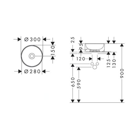 Hansgrohe Xuniva S - Vasque à poser, diamètre 30 cm, sans trop-plein, blanc 60163450