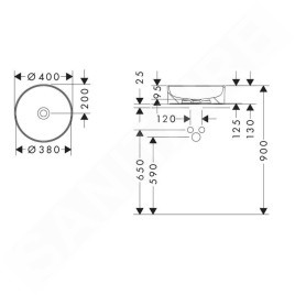 Hansgrohe Xuniva S - Vasque à poser, diamètre 40 cm, sans trop-plein, blanc 60164450