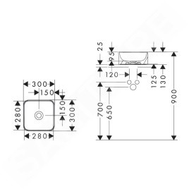 Hansgrohe Xuniva Q - Vasque à poser, diamètre 30 cm, sans trop-plein, SmartClean, blanc 61074450