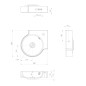 Sapho Lavabos - Lave-mains d’angle, 38x38 mm, avec trop-plein, trou pour robinet, blanc KR038