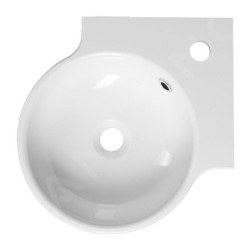 Sapho Lavabos - Lave-mains d’angle, 38x38 mm, avec trop-plein, trou pour robinet, blanc KR038