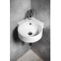 Sapho Lavabos - Lave-mains d’angle, 38x38 mm, avec trop-plein, trou pour robinet, blanc KR038