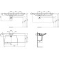 Ideal Standard La Dolce Vita - Lavabo, 54x126 cm, gauche, avec trop-plein, 3 trous pour robinetterie, blanc E269601