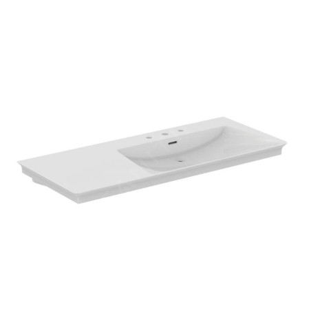 Ideal Standard La Dolce Vita - Lavabo, 54x126 cm, droite, avec trop-plein, 3 trous pour robinetterie, blanc E269701