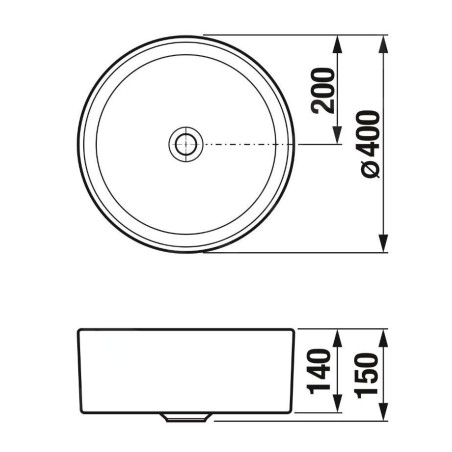 Jika Cubito Pure - Vasque à poser, diamètre 40 cm, sans trop-plein, blanc mat H8184207571121