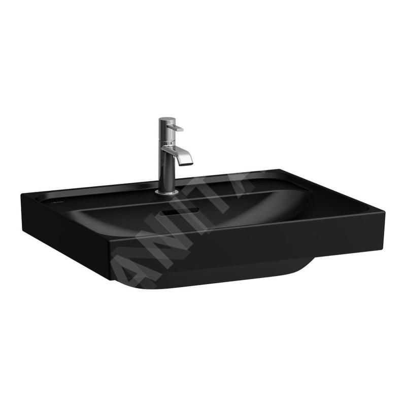Laufen Meda - Lavabo, 60x46 cm, avec trop-plein, trou pour robinet, noir mat H8101137161041
