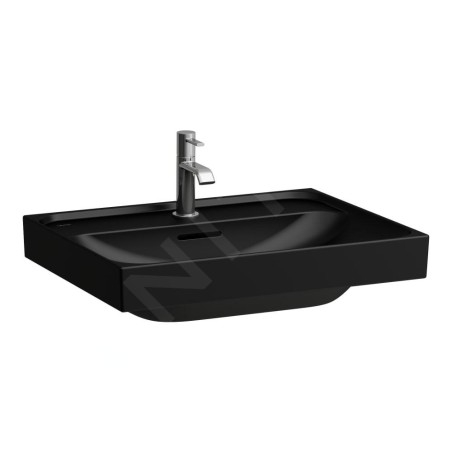 Laufen Meda - Lavabo, 60x46 cm, avec trop-plein, trou pour robinet, noir mat H8101137161041