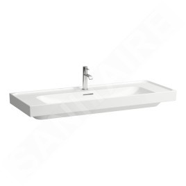 Laufen Meda - Lavabo, 120x46 cm, avec trop-plein, trou pour robinetterie, blanc H8141110001041
