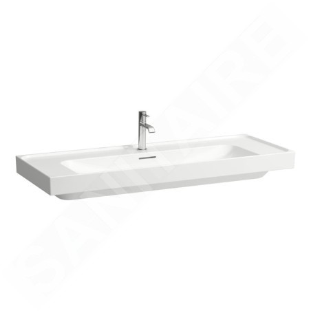 Laufen Meda - Lavabo, 120x46 cm, avec trop-plein, trou pour robinetterie, blanc H8141110001041