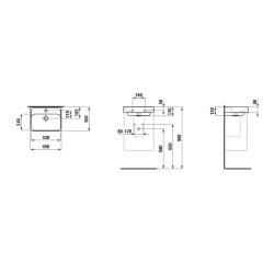 Laufen Meda - Lave-mains, 45x35 cm, avec trop-plein, trou pour robinetterie , blanc H8151110001041