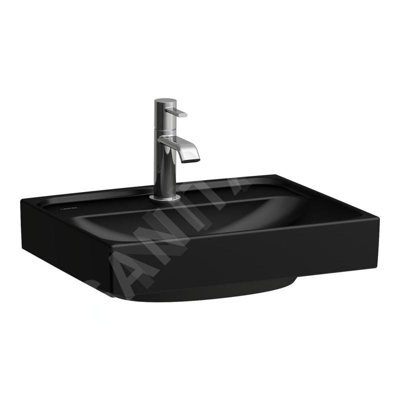 Laufen Meda - Lave-mains 45x35 mm, sans trop-plein, trou pour robinet, noir mat H8151117161111