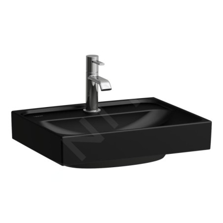 Laufen Meda - Lave-mains 45x35 mm, sans trop-plein, trou pour robinet, noir mat H8151117161111