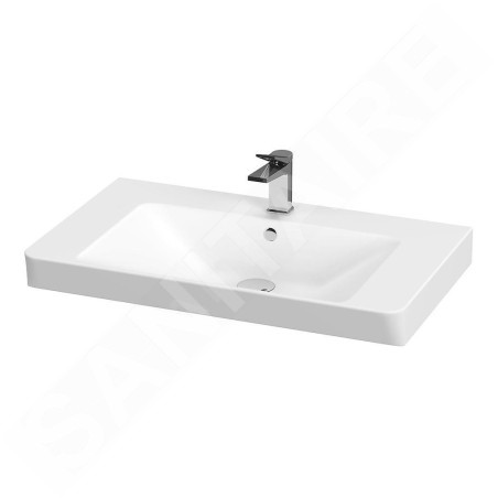 Cersanit Mille - Lavabo 101x48 cm, avec trop-plein, trou pour robinetterie, blanc K11-2324