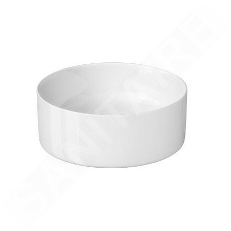 Cersanit Crea - Vasque à poser, diamètre 38 cm, sans trop-plein, blanc K114-020