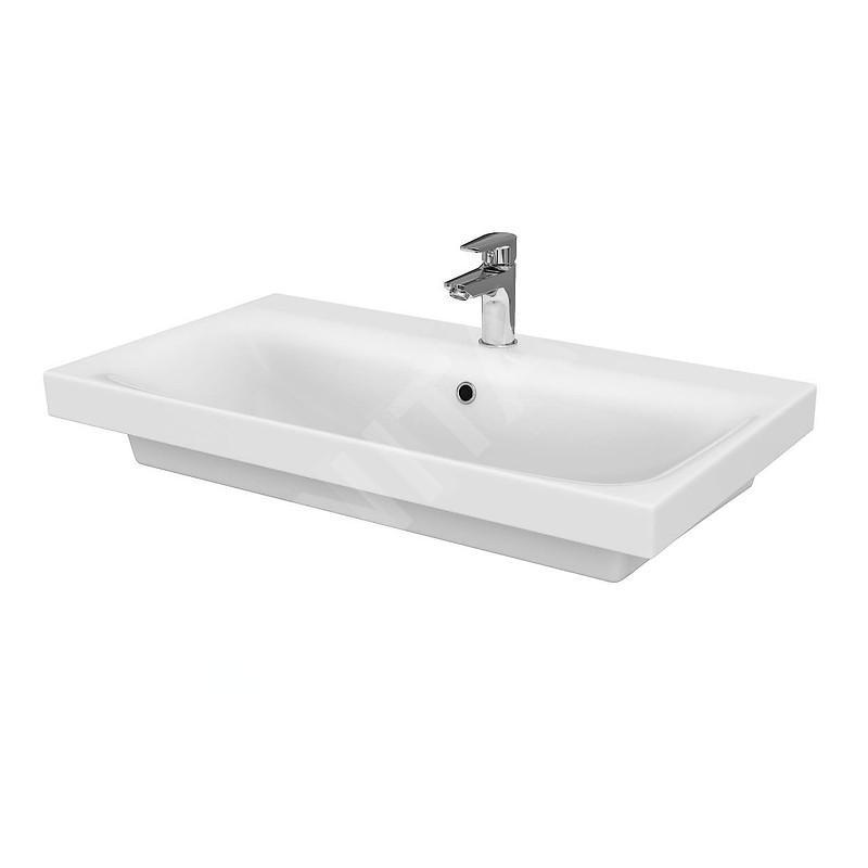 Cersanit Moduo - Lavabo 80x45 cm, avec trop-plein, trou pour robinetterie, blanc K116-013