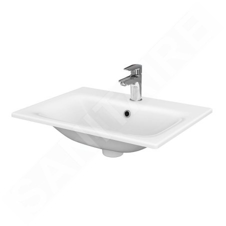 Cersanit Moduo - Lavabo de meuble 60x45 cm, avec trop-plein, trou pour robinetterie, blanc K116-043