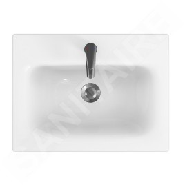Cersanit Moduo - Lavabo de meuble 60x45 cm, avec trop-plein, trou pour robinetterie, blanc K116-043