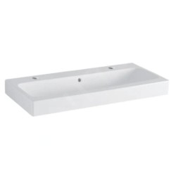 Geberit iCon - Lavabo, 90x49 cm, avec trop-plein, 2 trous pour robinetterie, blanc 502.924.00.1