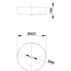 Bette Liv - Vasque à poser, diamètre 42 cm, sans trop-plein, BetteGlaze Plus, blanc A243-000PW
