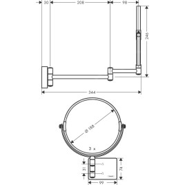 Hansgrohe AddStoris - Miroir de rasage, noir mat 41791670