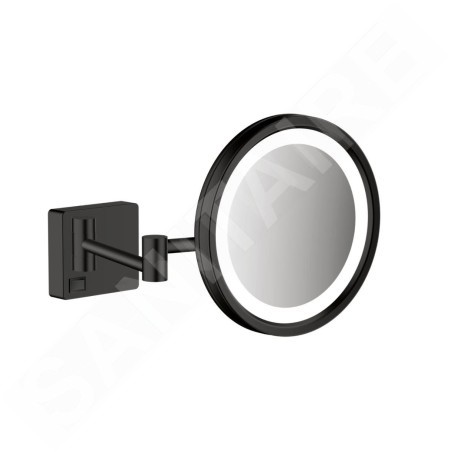 Hansgrohe AddStoris - Miroir de rasage avec éclairage LED, noir mat 41790670