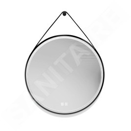 kielle Idolio - Miroir avec éclairage LED et chauffage, diamètre 59 cm, noir 50324004