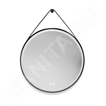 kielle Idolio - Miroir avec éclairage LED et chauffage, diamètre 59 cm, noir 50324004