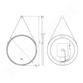 kielle Idolio - Miroir avec éclairage LED et chauffage, diamètre 59 cm, noir 50324004