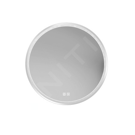 kielle Idolio - Miroir avec éclairage LED et chauffage, diamètre 80 cm, chrome 50324003