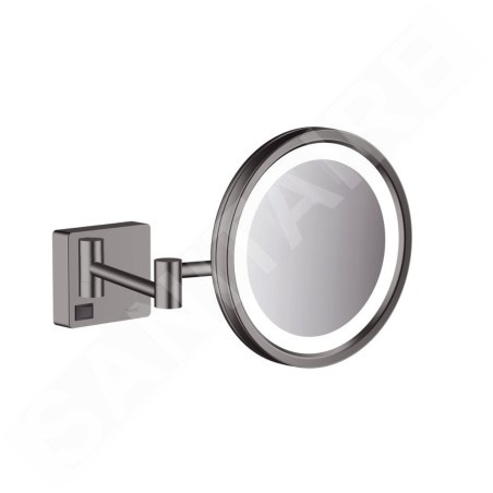 Hansgrohe AddStoris - Miroir de rasage avec éclairage LED, chrome noir brossé 41790340