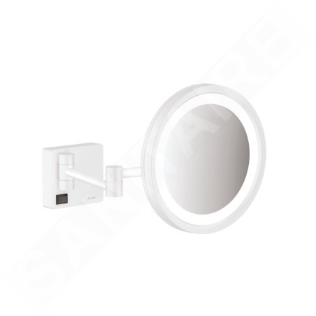 Hansgrohe AddStoris - Miroir de rasage avec éclairage LED, blanc mat 41790700