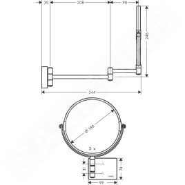 Hansgrohe AddStoris - Miroir de rasage, blanc mat 41791700