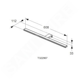 Ideal Standard Mirror&Light - Luminaire LED Pandora 608x112x33 mm, 12W, chrome T322967