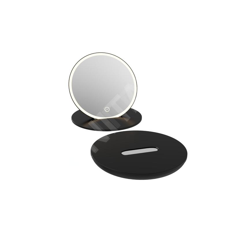 kielle Idolio - Miroir cosmétique portable avec éclairage LED, noir 50324034 kielle Idolio - Miroir cosmétique portable avec éclairage LED, noir 50324034