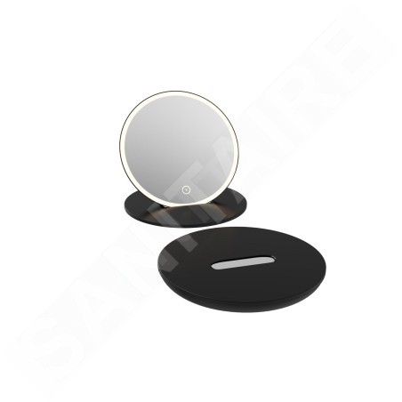 kielle Idolio - Miroir cosmétique portable avec éclairage LED, noir 50324034
