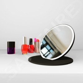 kielle Idolio - Miroir cosmétique portable avec éclairage LED, noir 50324034
