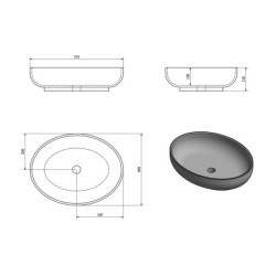 Sapho Lavabos - Lavabo Ofelie 520x400 mm, sans trou pour robinet, sans trop-plein, blanc AR433