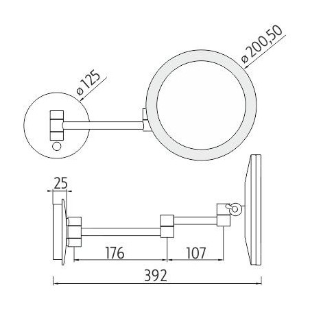 Nimco Miroirs - Miroir de maquillage mural avec éclairage LED, noir ZK 20265-90