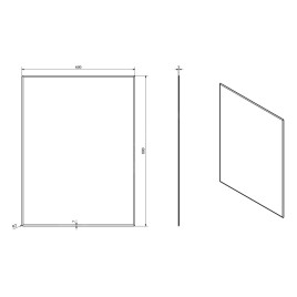 Sapho Accord - Miroir avec facette 600x800 mm, angles arrondis de sécurité, sans fixation MF441