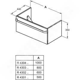 Ideal Standard Tonic II - Poignée design 800 mm, chrome R4359AA