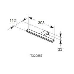 Ideal Standard Mirror&Light - Luminaire LED Pandora 308x112x33 mm, 8W, chrome T320967