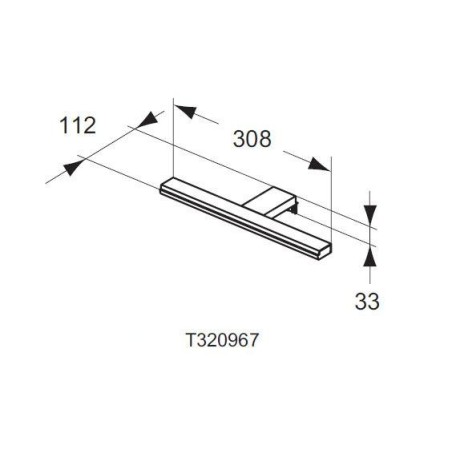 Ideal Standard Mirror&Light - Luminaire LED Pandora 308x112x33 mm, 8W, chrome T320967