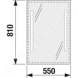 Jika Clear - Miroir avec éclairage LED, 550x810 cm H4557151731441