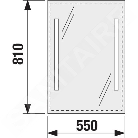 Jika Clear - Miroir avec éclairage LED, 550x810 cm H4557151731441