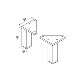 Jika Accessoires - Pieds pour meubles suspendus, chrome H4944010390001