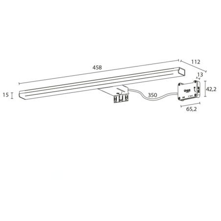 Sapho Felina - Luminaire à LED, 10 W, longueur 458 mm, chrome FE045
