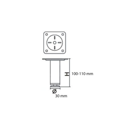 Aqualine Accessoires - Pied de meuble réglable en hauteur, chrome 10077
