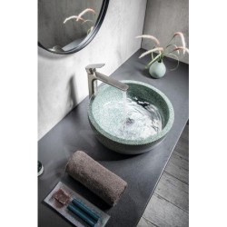 Sapho Priori - Lavabo en céramique, diamètre 420 mm, vert PI013