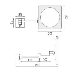 Nimco Miroir de maquillage - Miroir de maquillage mural avec éclairage LED, chrome ZK 20465-26