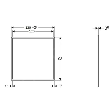 Geberit ONE - Cadre de couverture 1200x930 mm, pour armoire encastrée Geberit ONE avec miroir, blanc 505.845.00.1